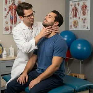 Man receiving therapy for TMJ